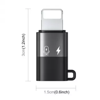 PULUZ Αντάπτορας Lightning σε USB-C OTG για iPhone, Μαύρο (PU649B)