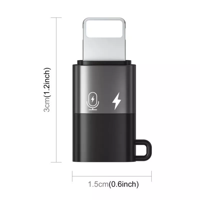 PULUZ Αντάπτορας Lightning σε USB-C OTG για iPhone, Μαύρο (PU649B)