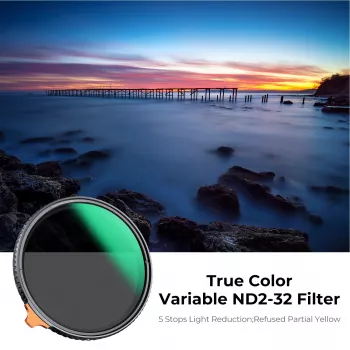 K&F Concept Μεταβλητό ND φίλτρο ND2-ND32 82mm True Color MRC Nano X