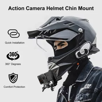 PULUZ Βάση πηγουνιού κράνους μοτοσικλέτας για GoPro Hero 12 11 Mini 10 9 8 7 6 5 4 3+ Max - PU927B