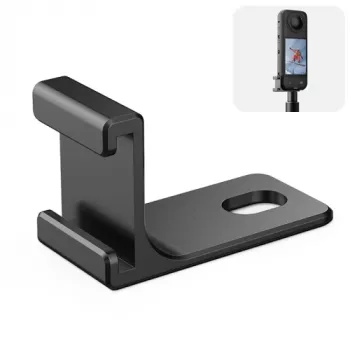 PULUZ Βάση Προσαρμογέα 1/4 ίντσας για Insta360 X5/X4/X3/One X2 - Μαύρο, Κράμα Αλουμινίου, Υποδοχή Cold Shoe