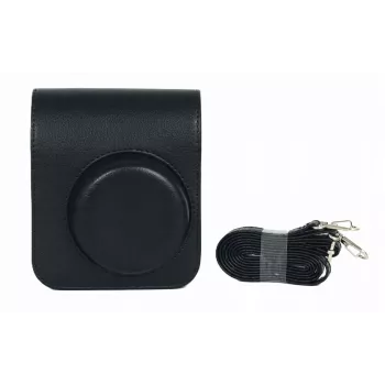 LOVEINSTANT Θήκη κάμερας για Fujifilm Instax Mini 41 - Μαύρη προστατευτική θήκη δέρματος PU με ιμάντα ώμου