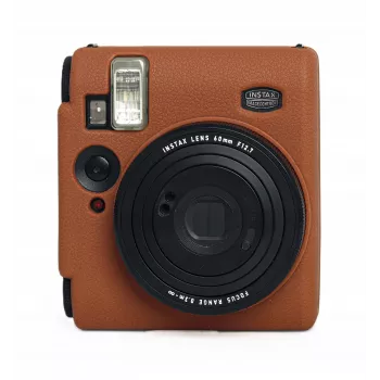 LOVEINSTANT θήκη προστασίας σιλικόνης για Fujifilm Instax Mini 99 - καφέ