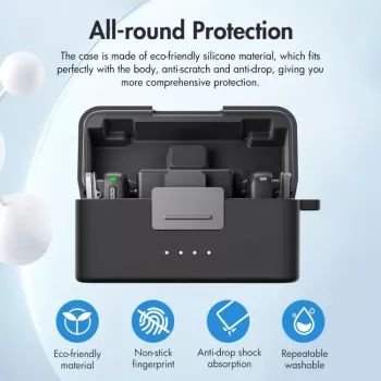PULUZ Θήκη Προστασίας από Σιλικόνη για DJI Mic Mini Θήκη Φόρτισης - Μαύρο