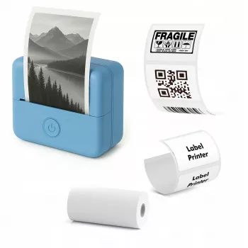 LOVEINSTANT X6 θερμικός εκτυπωτής Bluetooth για φωτογραφίες, αυτοκόλλητα, σημειώσεις, ετικέτες, εφαρμογή AI, μπλε