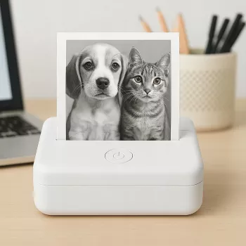 LOVEINSTANT X6 θερμικός εκτυπωτής Bluetooth για φωτογραφίες, ετικέτες, σημειώσεις, αυτοκόλλητα, εφαρμογή AI, λευκό
