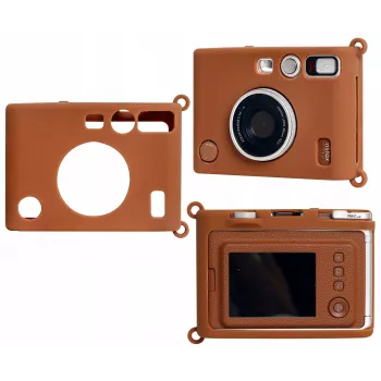 LOVEINSTANT θήκη σιλικόνης για Fujifilm Instax Mini Evo - καφέ