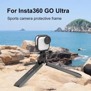 PULUZ Προστατευτική θήκη πλαισίου για Insta360 GO Ultra, στερέωση τριπόδου 1/4 ίντσας, μαύρο