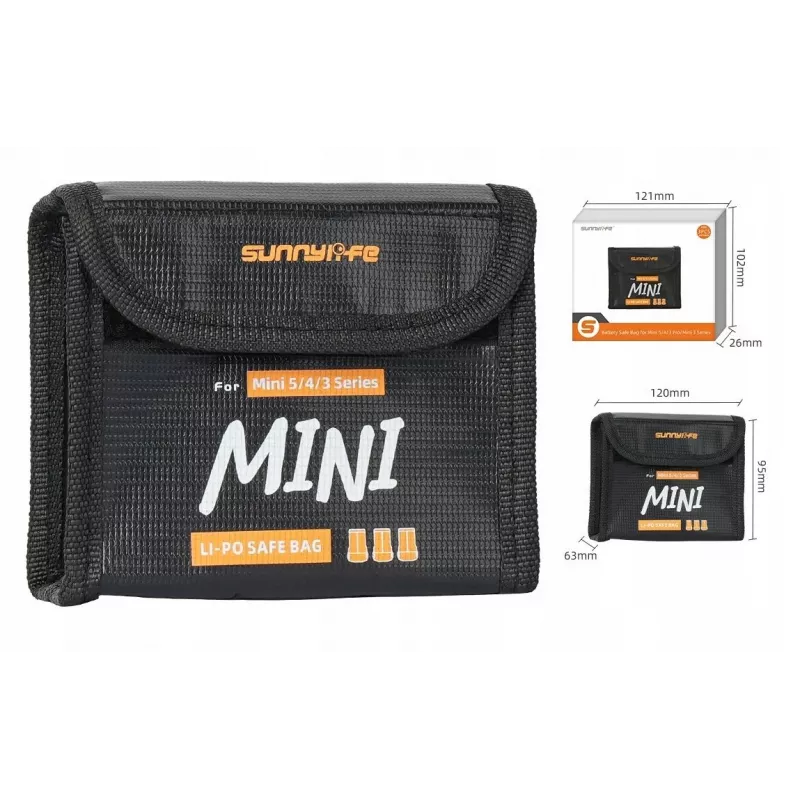 SUNNYLIFE Fireproof Battery Storage Case για 3x DJI Mini 5/4/3 Pro Mini 3 μπαταρίες N5p-dc085-3