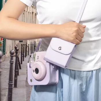 LOVEINSTANT Θήκη άλμπουμ φωτογραφιών για Fujifilm Instax Square και εκτυπώσεις Mini – Μωβ, 64 φωτογραφίες