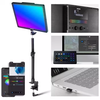 NEEWER GL1C RGB LED Panel Βίντεο 48W με Ρυθμιζόμενο Τρίποδο Φωτισμού, CRI≥97, Τηλεχειριστήριο 2,4G & Έλεγχος App για Streaming και Gaming