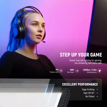 NEEWER GL1C RGB LED Panel Βίντεο 48W με Ρυθμιζόμενο Τρίποδο Φωτισμού, CRI≥97, Τηλεχειριστήριο 2,4G & Έλεγχος App για Streaming και Gaming