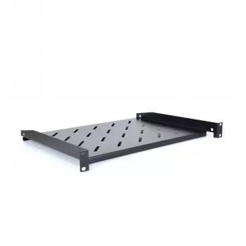 RACKTEL RL-PD600S Ράφι τοποθέτησης 1U 19 ιντσών μπροστινής στήριξης, βάθος 600 mm, αντοχή 20 kg, Μαύρο (RAL 9005)