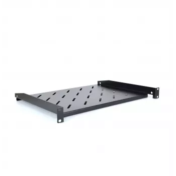 RACKTEL RL-PD600S Ράφι τοποθέτησης 1U 19 ιντσών μπροστινής στήριξης, βάθος 600 mm, αντοχή 20 kg, Μαύρο (RAL 9005)