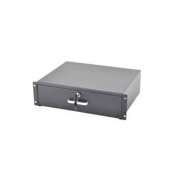 RACKTEL RL-SZ3U Συρτάρι 3U εξολκυσόμενο για rack 19 ιντσών, Μαύρο (RAL 9005)