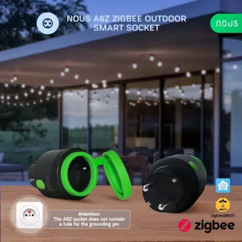 NOUS A6Z Έξυπνη πρίζα εξωτερικού χώρου Zigbee συσκευασία 1 τεμ. με παρακολούθηση ενέργειας