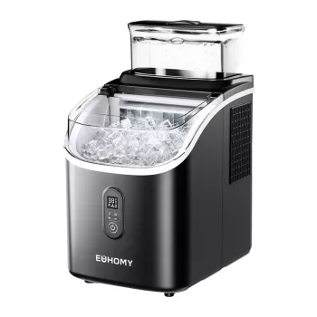 EUHOMY IM005 15kg Παγομηχανή (Μαύρο) - Συμπαγής φορητή μηχανή παγοκύβων με αυτοκαθαρισμό