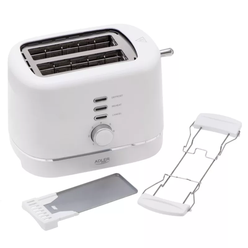 Adler AD 3224 Λευκή τοστιέρα 750W 2 υποδοχών