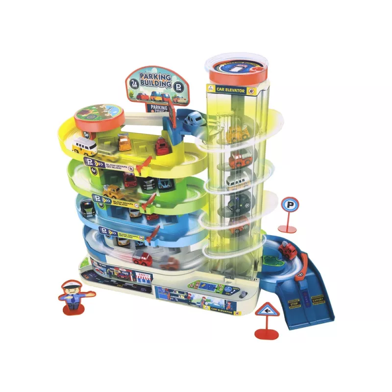 LEAN TOYS Διαδραστικό πολυώροφο πάρκινγκ αυτοκινήτων, φώτα και ήχοι