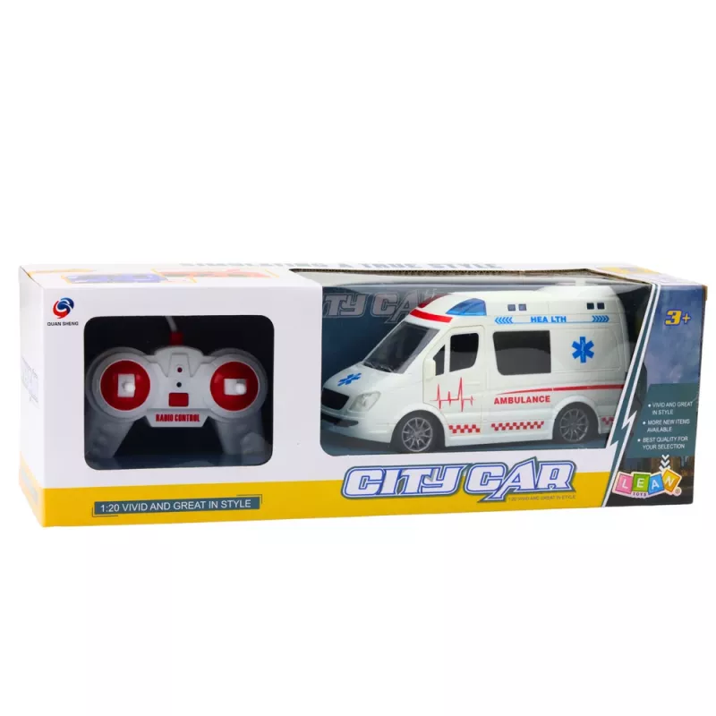 LEAN TOYS RC ασθενοφόρο με φως και ήχο 1:20 λευκό