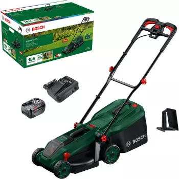 Bosch Rotak 18V-34 μπαταρία χλοοκοπτικό με σετ εκκίνησης και προσαρμογέα πολτοποίησης (C)