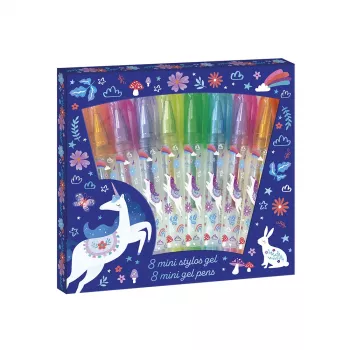 Janod Στυλό gel Mini 8 χρώματα Unicorns Dreamland 6+