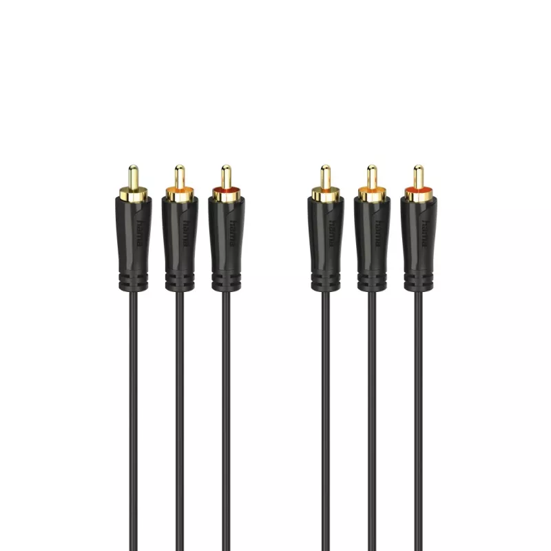 HAMA 3x RCA σε 3x RCA Καλώδιο Ήχου/Εικόνας 3m, Επιχρυσωμένα Βύσματα