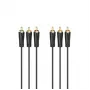 HAMA 3x RCA σε 3x RCA Καλώδιο Ήχου/Εικόνας 3m, Επιχρυσωμένα Βύσματα