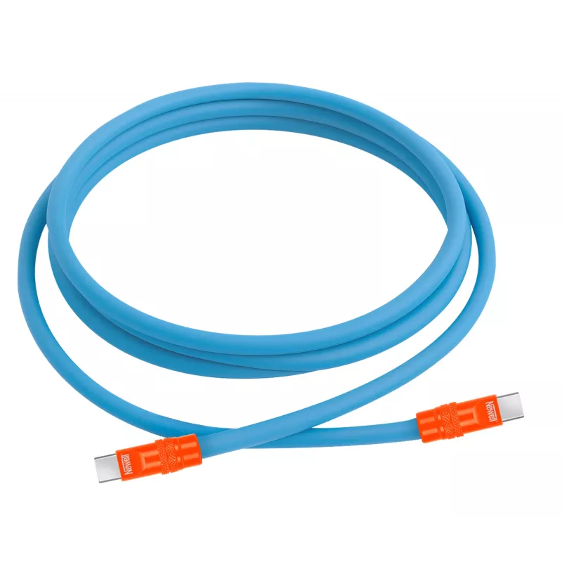 Newell Καλώδιο USB-C σε USB-C 100W, 2m, Σιλικόνης, Μπλε-Πορτοκαλί