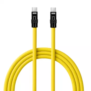 Newell Καλώδιο USB-C σε USB-C 100W, 2m, Σιλικόνης, Κίτρινο-Μαύρο