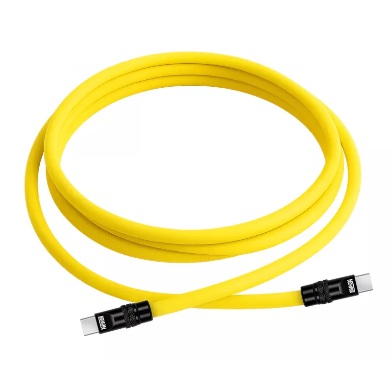 Newell Καλώδιο USB-C σε USB-C 100W, 2m, Σιλικόνης, Κίτρινο-Μαύρο
