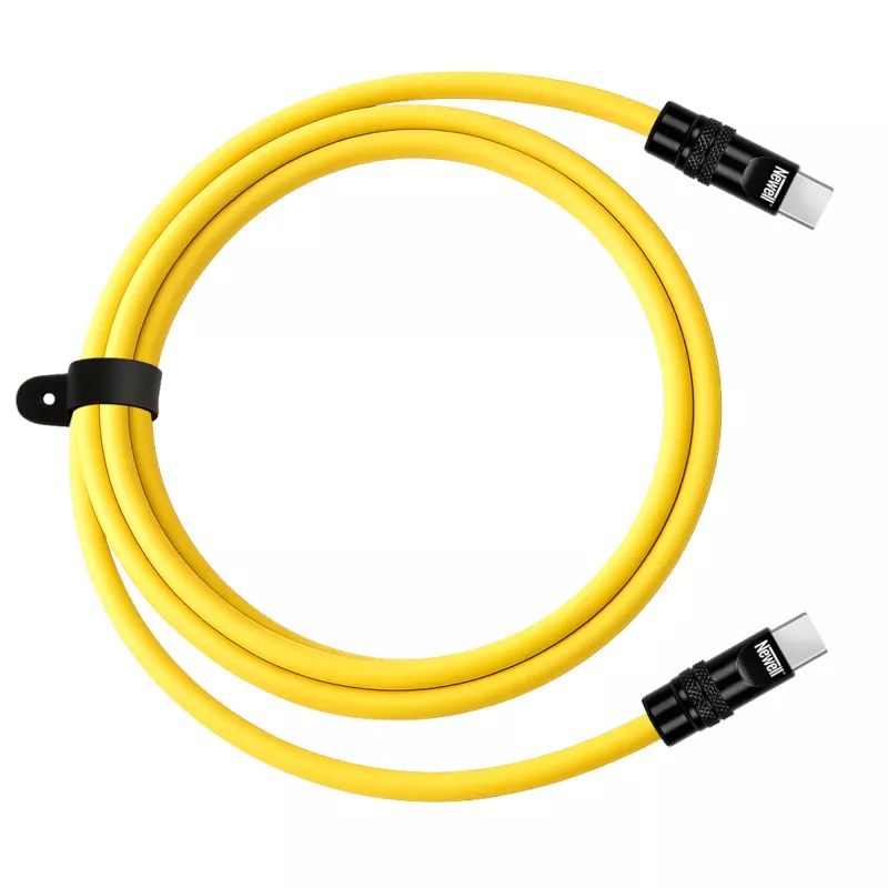 Newell Καλώδιο USB-C σε USB-C 100W, 2m, Σιλικόνης, Κίτρινο-Μαύρο