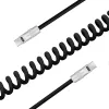 Newell Καλώδιο USB-C σε USB-C 100W 1,5m Σιλικόνης Σπιράλ Μαύρο