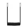 Newell Καλώδιο USB-C σε USB-C 100W 1,5m Σιλικόνης Σπιράλ Μαύρο