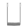 Newell Καλώδιο USB-C σε USB-C 100W, 1,5m, Σιλικόνης, Σπιράλ, Γκρι