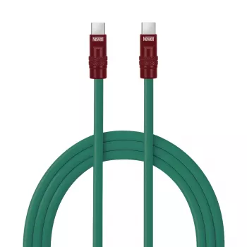 Newell Καλώδιο USB-C σε USB-C 100W 2m Σιλικόνης Πράσινο-Βυσσινί
