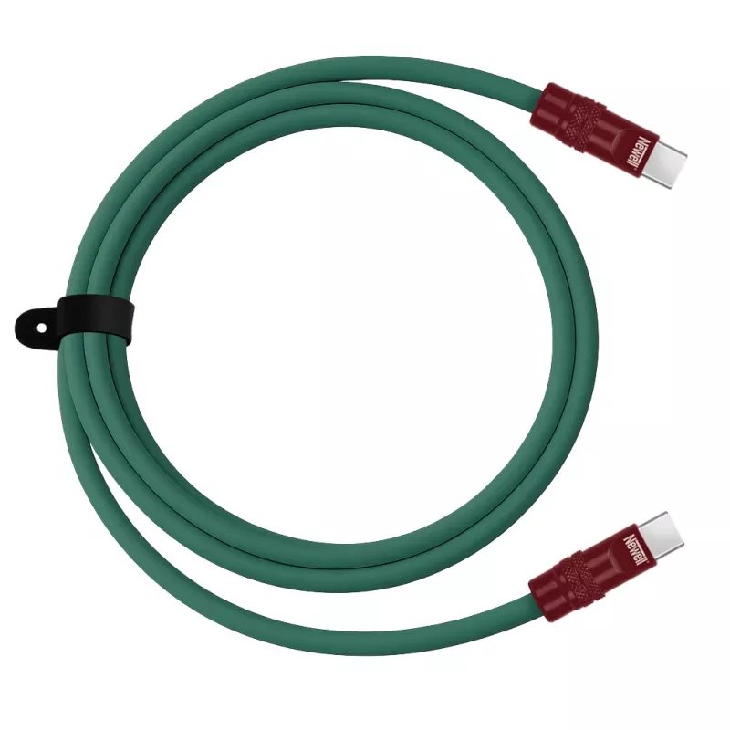 Newell Καλώδιο USB-C σε USB-C 100W 2m Σιλικόνης Πράσινο-Βυσσινί
