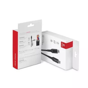 Crong Armor Link Καλώδιο USB-C σε USB-C 100W PD 5A 200cm Μαύρο