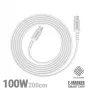 Crong Armor Link Καλώδιο USB-C σε USB-C 100W PD 5A 200cm Λευκό