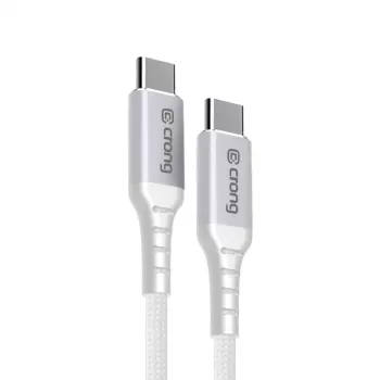 Crong Armor Link Καλώδιο USB-C σε USB-C 100W PD 5A 200cm Λευκό