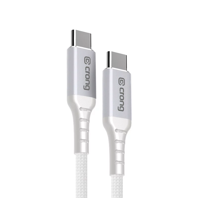 Crong Armor Link Καλώδιο USB-C σε USB-C 100W PD 5A 200cm Λευκό