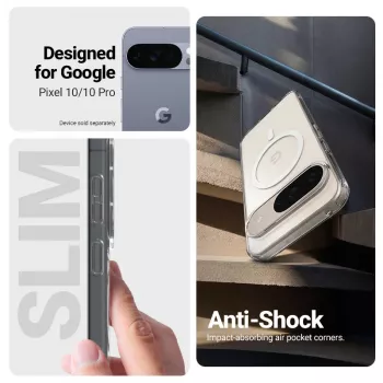 Crong Hybrid Clear Magnetic Θήκη με MagSafe για Google Pixel 10 / 10 Pro, Διάφανη