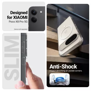 Crong Hybrid Clear Magnetic Θήκη για Xiaomi POCO X8 Pro 5G, Διάφανη, Συμβατή με MagSafe