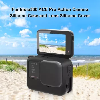 PULUZ Θήκη Σιλικόνης με Καπάκι Φακού για Insta360 Ace Pro, Μαύρη