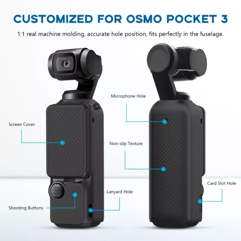 PULUZ θήκη προστασίας σιλικόνης για DJI Osmo Pocket 3 - μαύρο