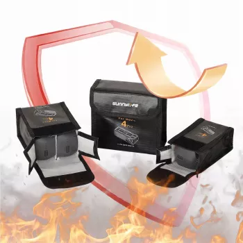 SUNNYLIFE Πυρίμαχη θήκη αποθήκευσης μπαταριών για DJI Mavic 4 Pro, για 2 μπαταρίες, μαύρο