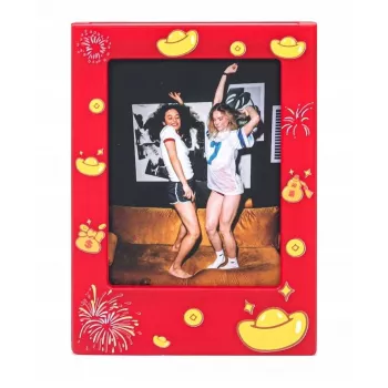 LOVEINSTANT 4x Μαγνητική κορνίζα για Instax Mini, Κόκκινο/Χρυσό