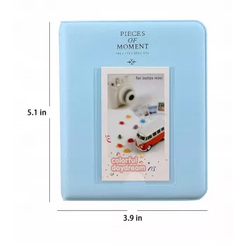 LOVEINSTANT Φωτογραφικό άλμπουμ για 64 φωτογραφίες για Fujifilm Instax Mini 13 12 11 40 41 99 Evo Link / Μπλε