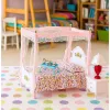 LEAN TOYS Σετ επίπλων κούκλας: Κρεβάτι με ουρανό, Κομοδίνα, Λάμπες