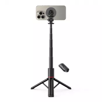 Tech-Protect L06S Selfie Stick Τρίποδο με φως LED και τηλεχειριστήριο Bluetooth, μαύρο